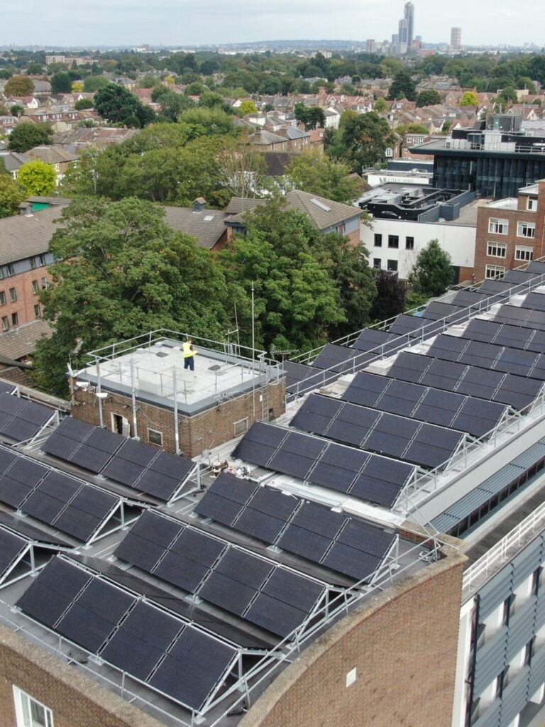 University-of-west-London-PVT-heatpump-panels-Triple-Solar-NIBE-heatpumps-roof-skids-01